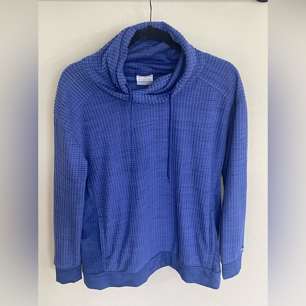 Columbia Crestone Ridge Waffle Knit Cowl Neck Pullover Sweatshirt - Size M